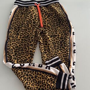 Zumba Fitness Leopard Print Pants with Black and White Accents